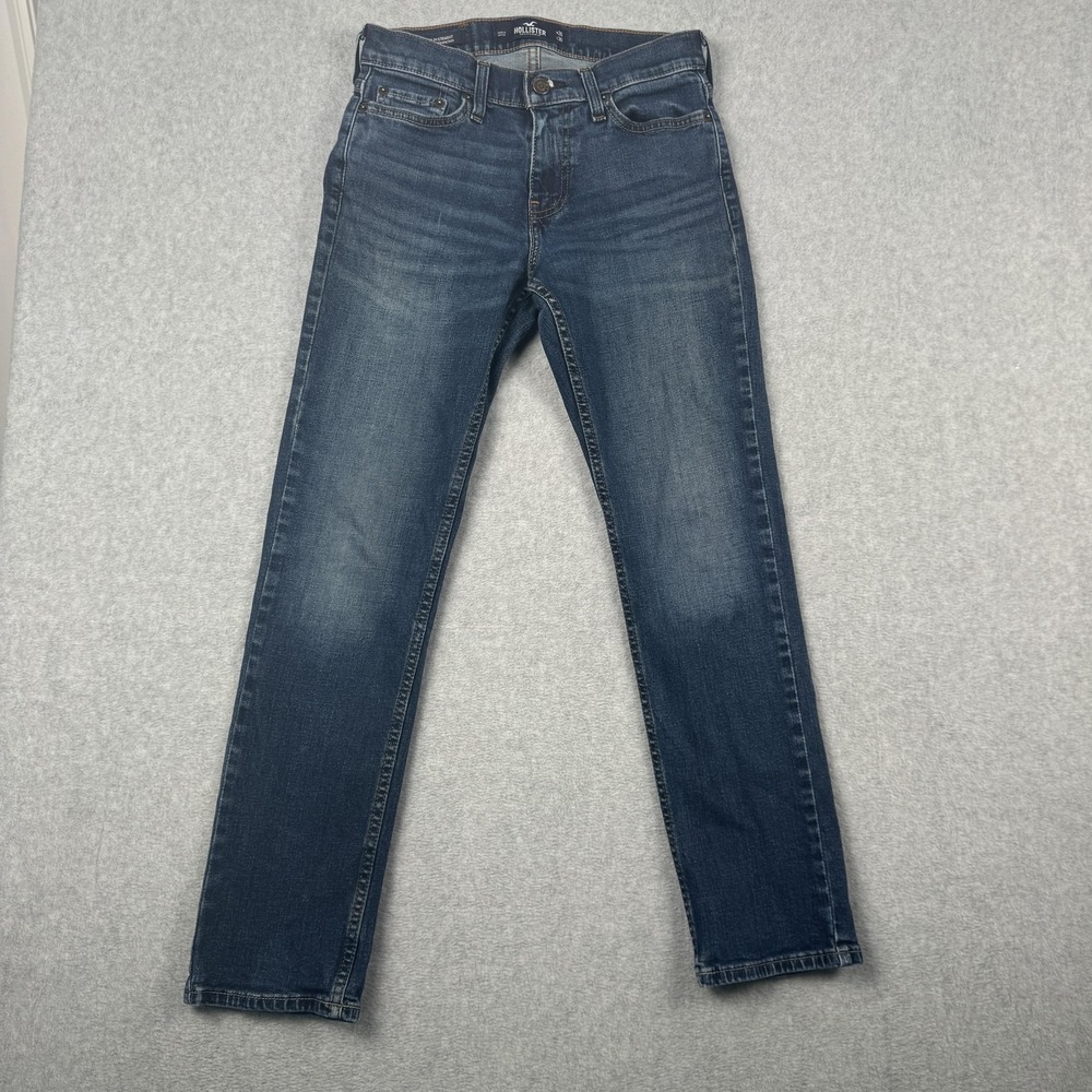Hollister Men's Slim Straight Jeans - Deep Indigo
